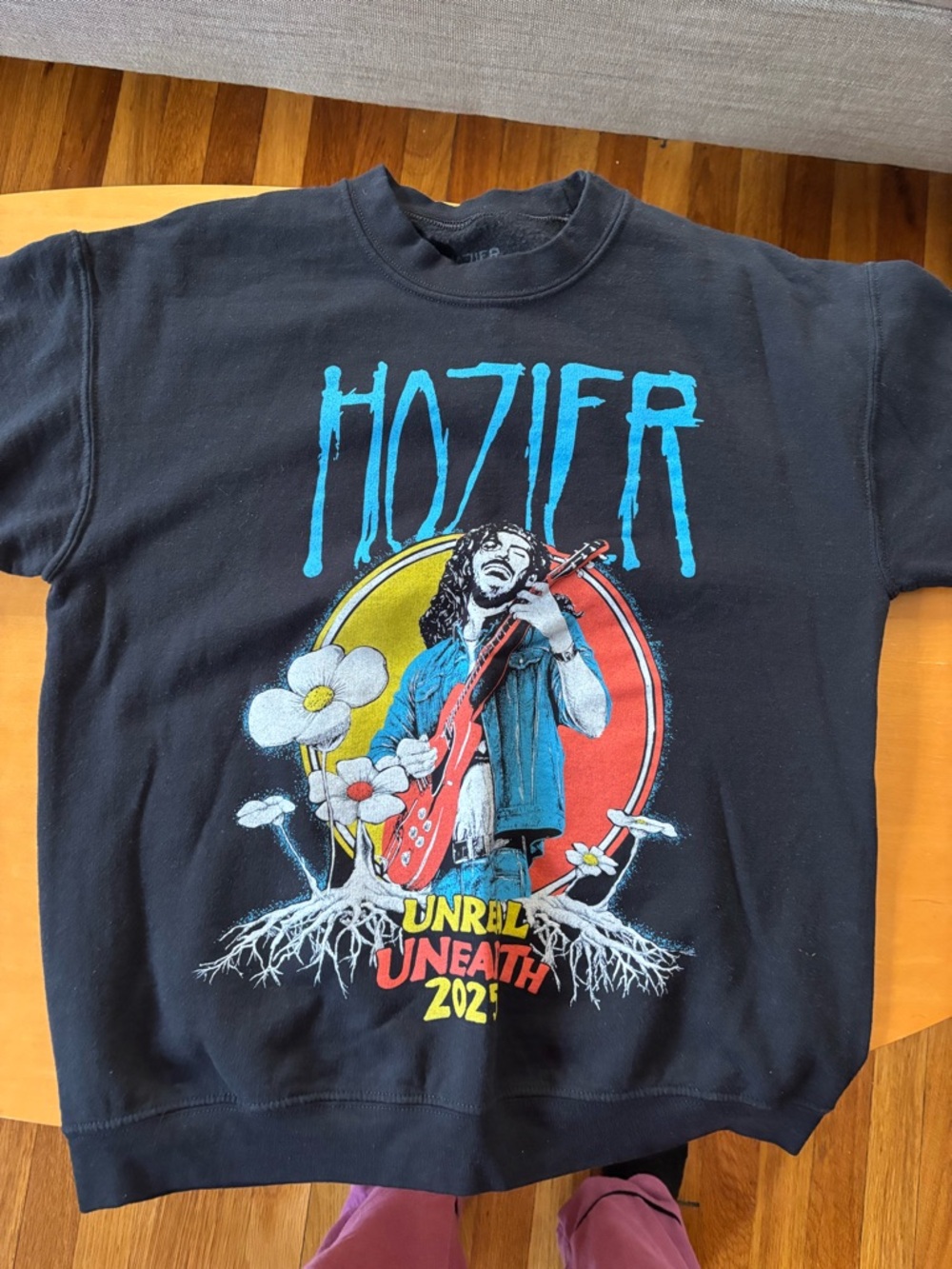 Hozier Black Graphic  Sweatshirt - Blue & Red Print from concert !! Size Medium